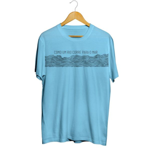 Camisa Unissex Como um rio corre para o mar - Azul