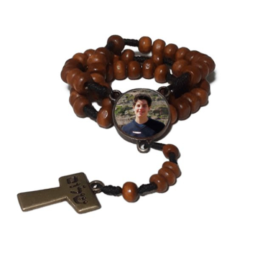 Terço Tau Carlo Acutis - Madeira